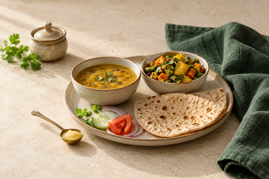 AI-generated illustration: Ghee and Saturated Fat: Reading a Daily Food Pattern