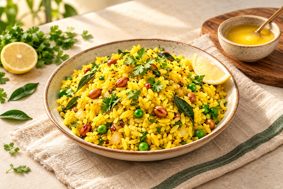 Vegetable Poha Recipe with A2 Cow Ghee