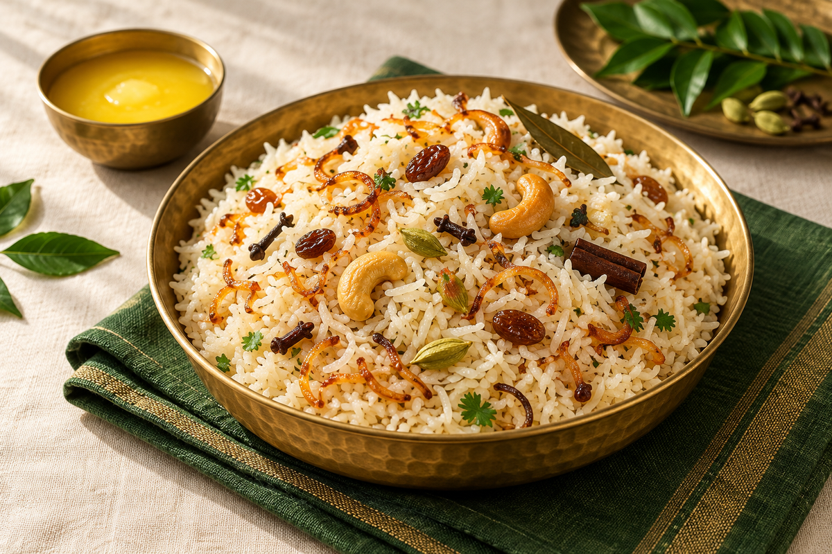 South Indian Ghee Rice Recipe with A2 Ghee