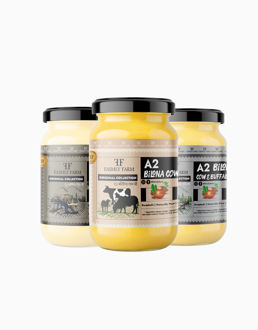 Faimly Farm A2 Bilona Ghee Trio Ghee Pack – A2 Ghee Trio Pack