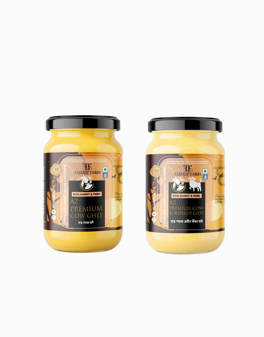Faimly Farm Cultured A2 Ghee Fresh and Premium Kitchen Duo Pack – A2 Ghee Combo