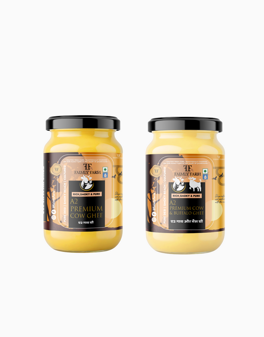 Faimly Farm Cultured A2 Ghee Fresh and Premium Kitchen Duo Pack – A2 Ghee Combo
