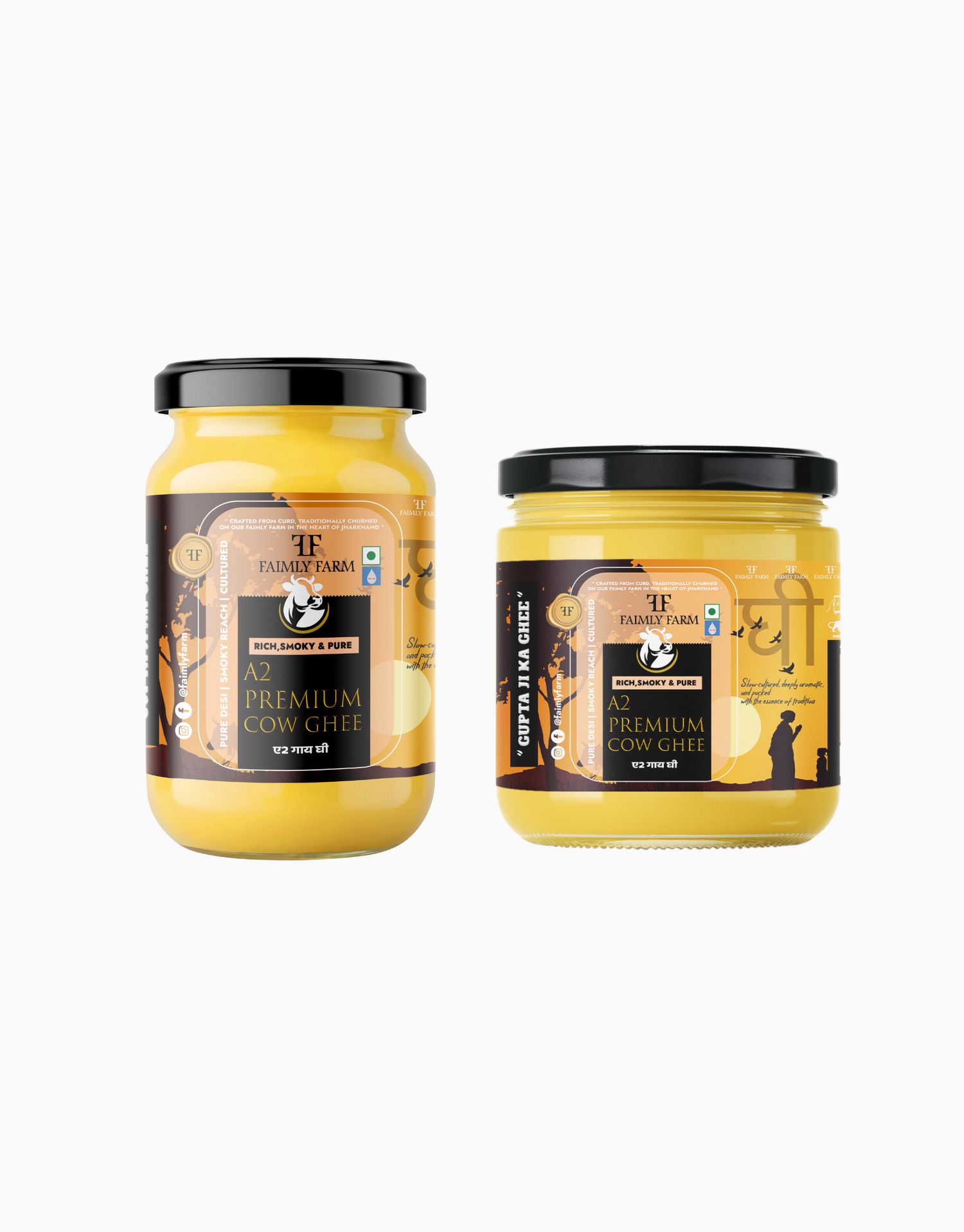 Faimly Farm Cultured A2 Cow Ghee Fresh and Premium HomeSaver Pack – A2 Ghee Combo
