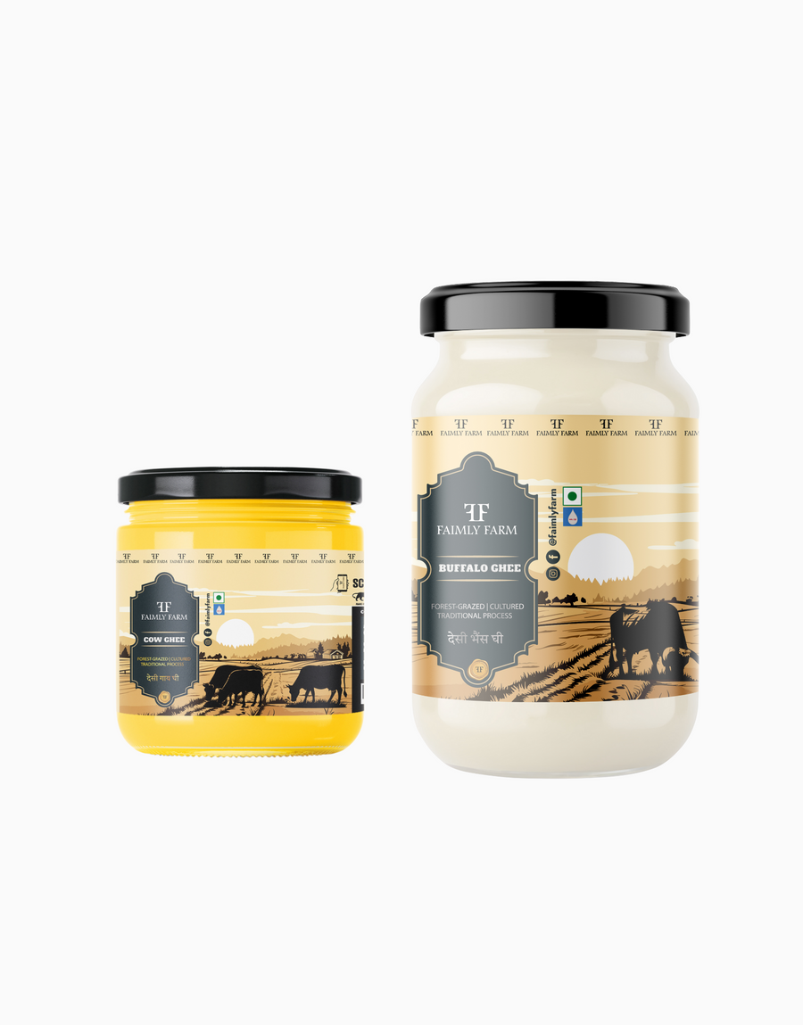 Faimly Farm Desi Cow Ghee Festive Pack – Cow Ghee, Buffalo Ghee