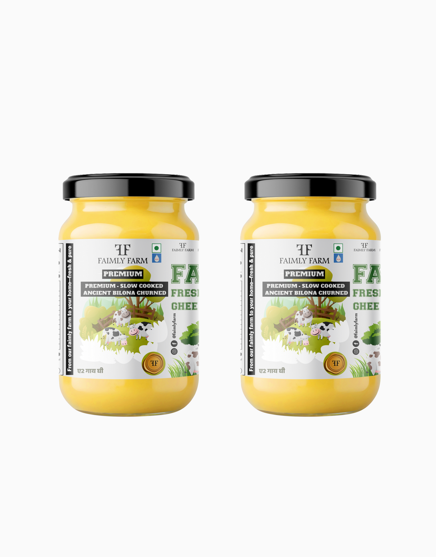 Faimly Farm Desi Danedar A2 Cow Ghee Twin Ghee Pack – A2 Ghee Combo