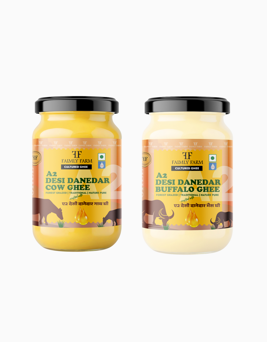 Faimly Farm Desi Danedar A2 Cow Ghee Forest Grazed Twin Ghee Pack – A2 Ghee Combo