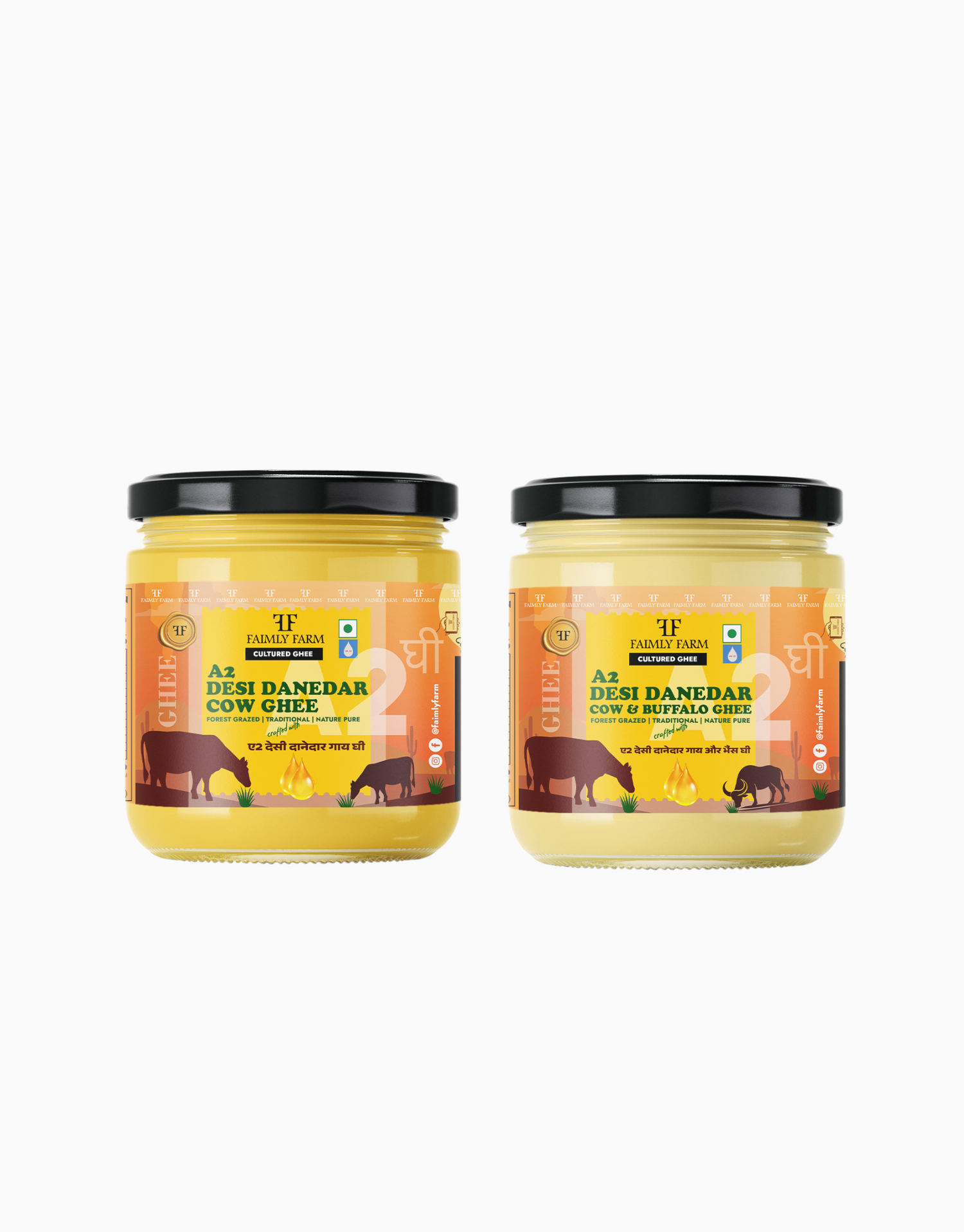 Faimly Farm Desi Danedar A2 Ghee Forest Grazed Festive Pack – A2 Ghee Combo