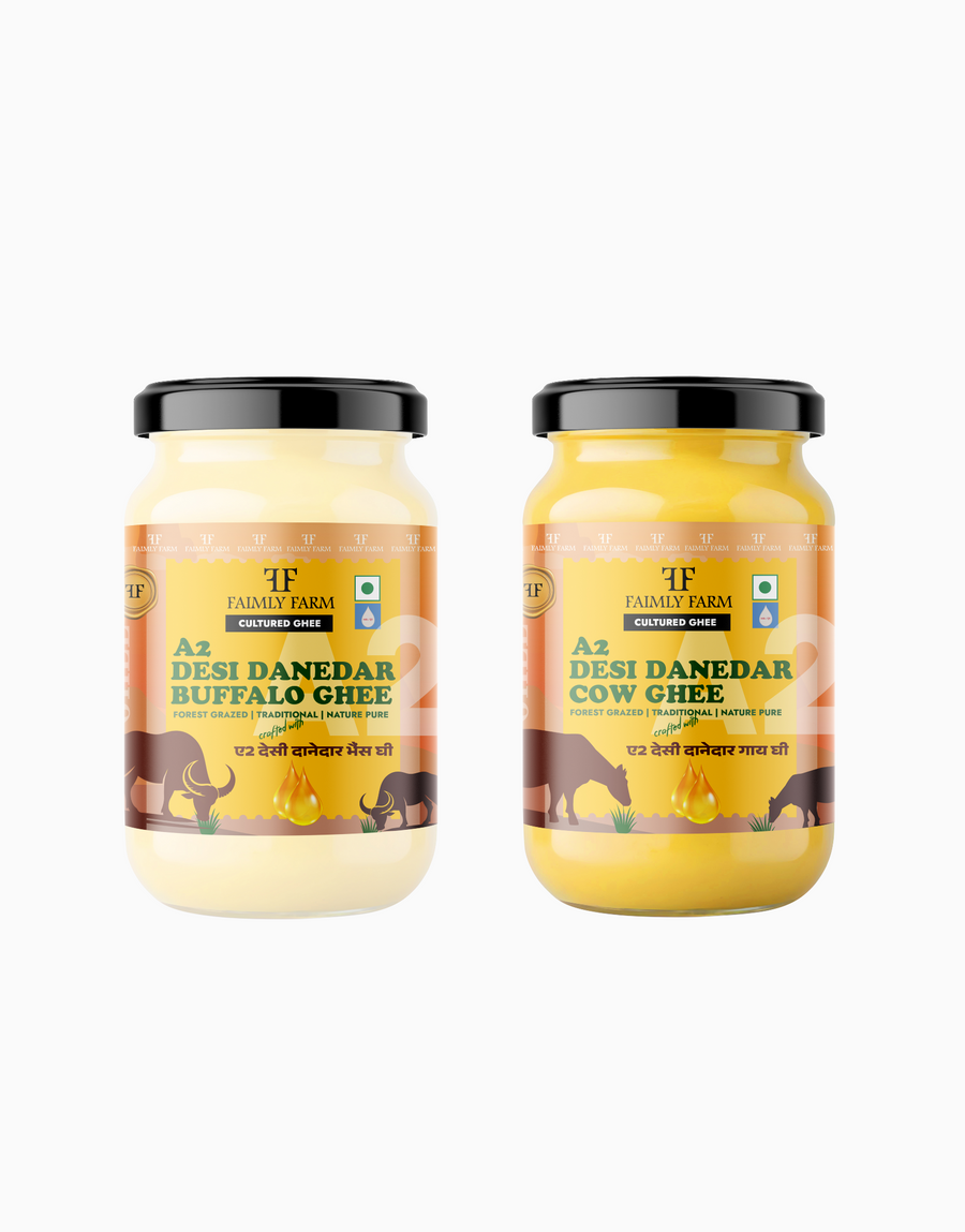 Faimly Farm Desi Danedar A2 Ghee Forest Grazed Kitchen Duo Pack – A2 Ghee Combo