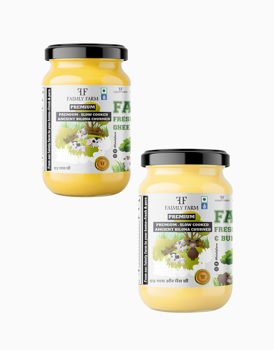 Faimly Farm Desi Danedar A2 Ghee Kitchen Duo Pack – A2 Ghee Combo