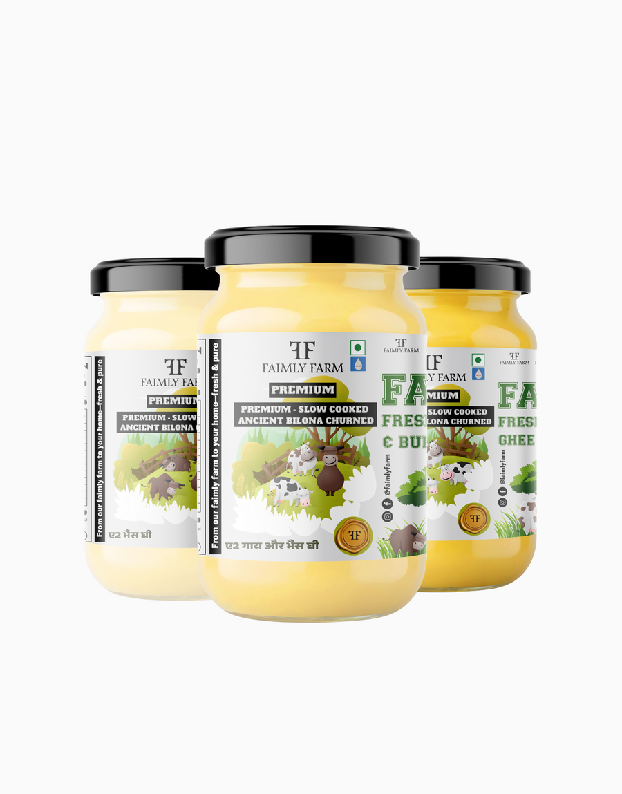 Faimly Farm Desi Danedar A2 Ghee Trio Ghee Pack – A2 Ghee Trio Pack