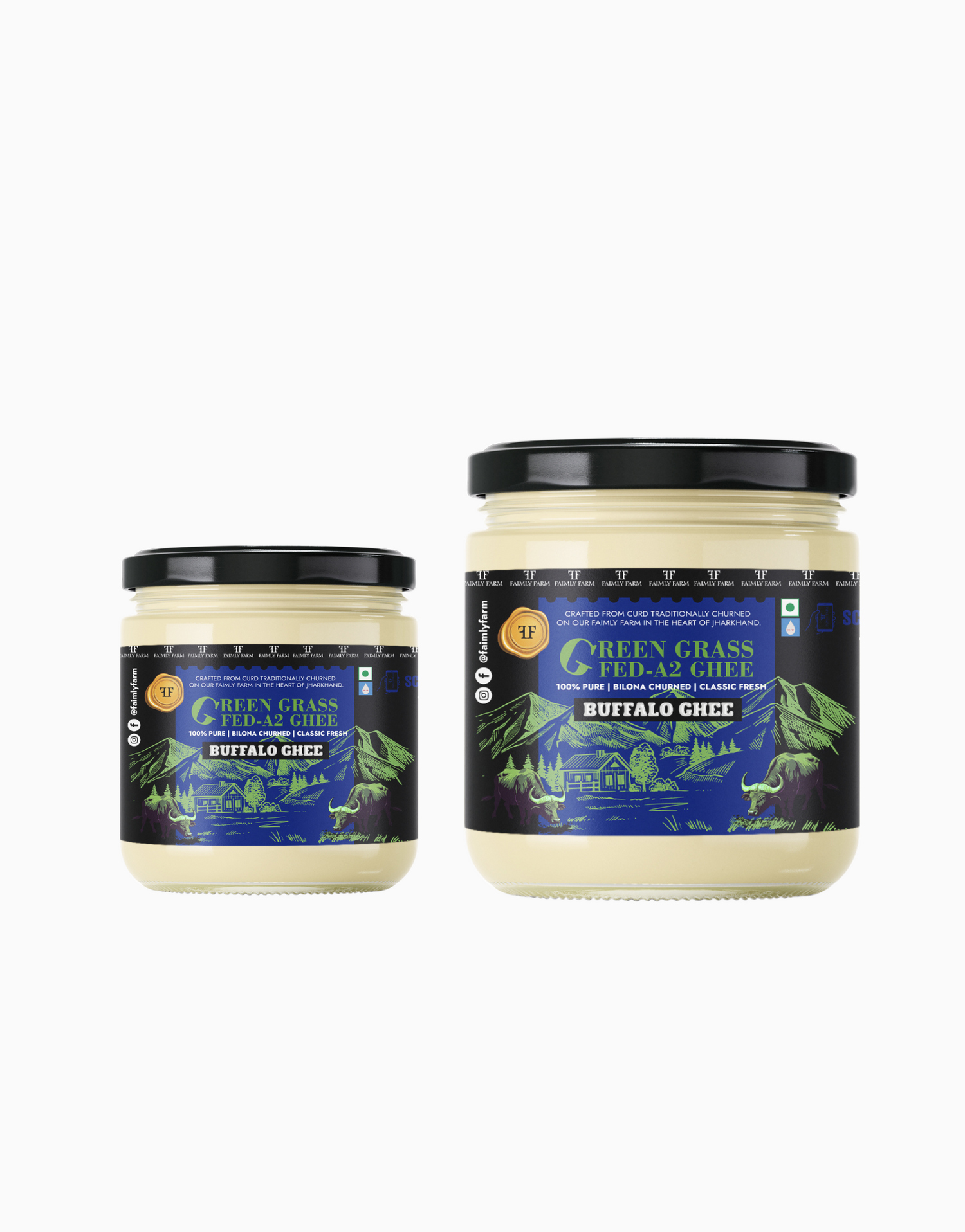 Faimly Farm Green Grass-Fed A2 Buffalo Ghee Faimly Combo – A2 Ghee Combo
