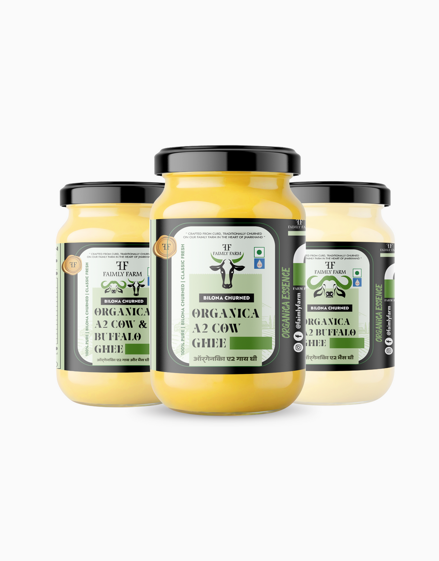 Faimly Farm Organica A2 Ghee Bilona Churned Trio Ghee Pack – A2 Ghee Trio Pack