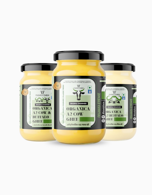 Faimly Farm Organica A2 Ghee Bilona Churned Trio Ghee Pack – A2 Ghee Trio Pack